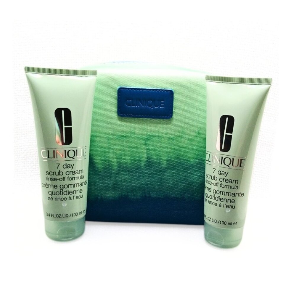 2X CLINIQUE 7 Day Scrub Cream Rinse-Off Formula Makeup Bag Bundle - Picture 3 of 9